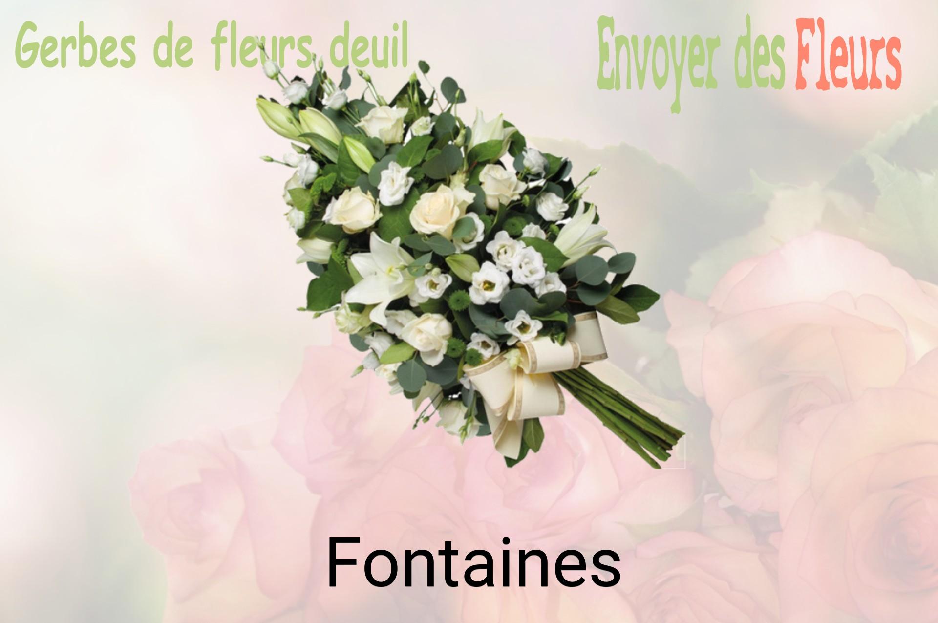 Gerbe de fleurs de deuil livrée à Fontaines